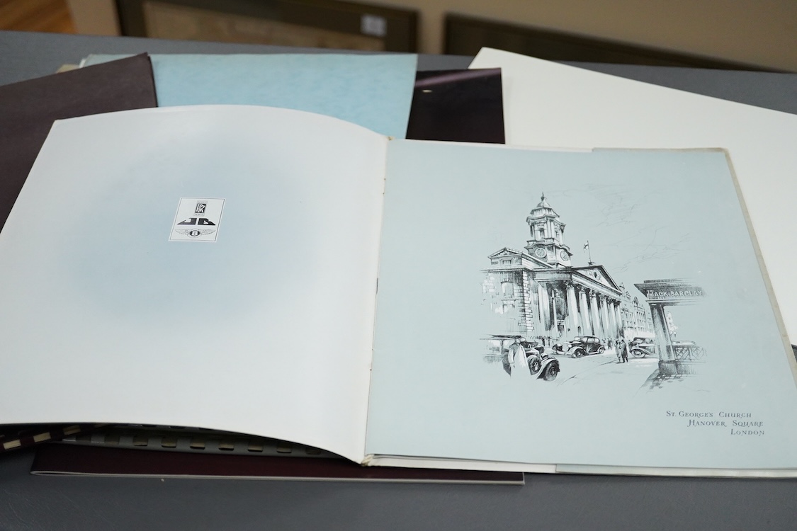 Seven 1940s to modern Rolls Royce and Bentley motor car manufacturer’s brochures; the Silver Wraith (produced 1946-58), the Bentley R Type Continental (produced 1952-55), the Rolls-Royce Silver Cloud II (produced 1959-66